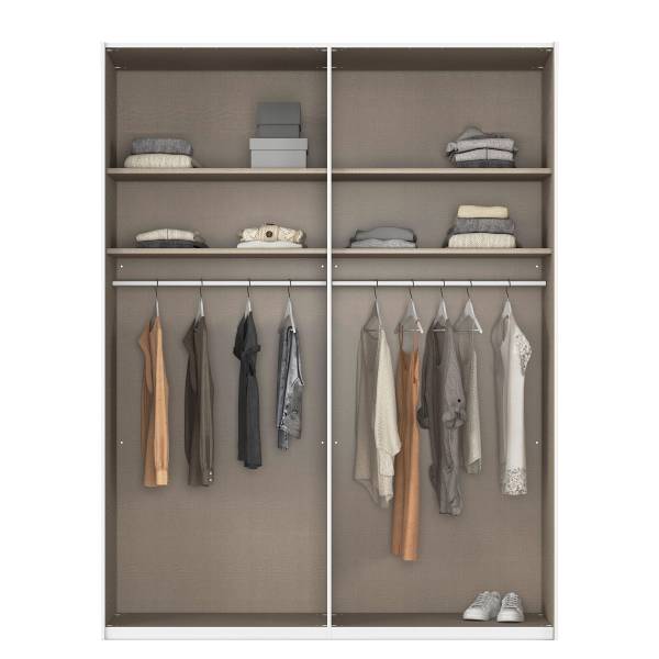 Schwebetürenschrank Lagaro Seidengrau - Breite: 201 cm - Classic - Schwarz