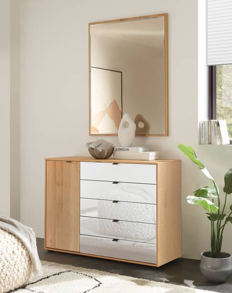 Commode Cardiff avec 1 porte Blanc - Aulne
