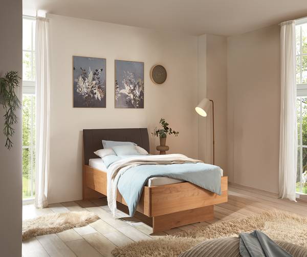 Struttura letto Cardiff con testiera Moca - Ontano - 90 x 190cm