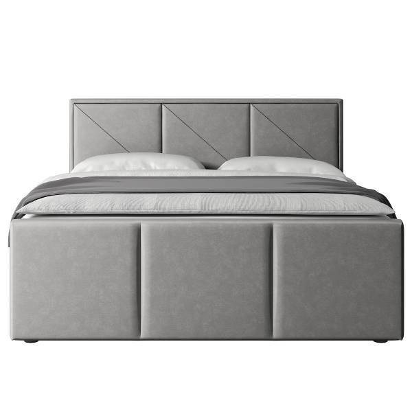 Letto boxspring Rodero Velluto Krysia: grigio chiaro - 140 x 200cm - H2