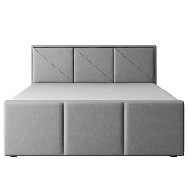 Letto boxspring Rodero Velluto Krysia: grigio chiaro - 140 x 200cm - H2