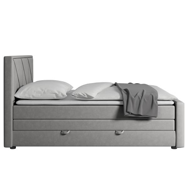 Letto boxspring Rodero Velluto Krysia: grigio chiaro - 140 x 200cm - H2