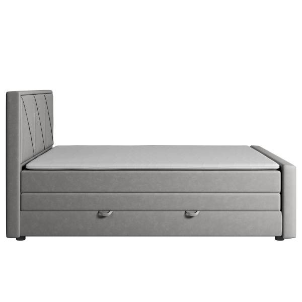 Letto boxspring Rodero Velluto Krysia: grigio chiaro - 140 x 200cm - H2