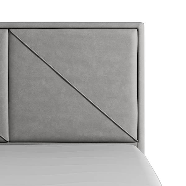 Letto boxspring Rodero Velluto Krysia: grigio chiaro - 140 x 200cm - H2