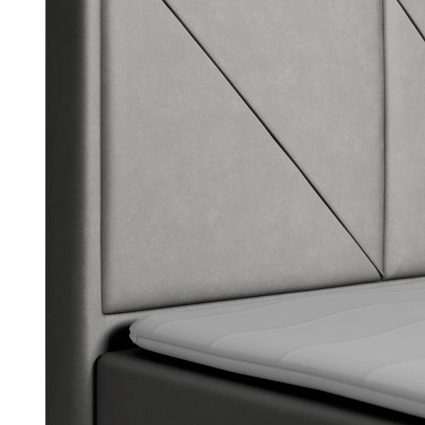 Letto boxspring Rodero Velluto Krysia: grigio chiaro - 140 x 200cm - H2