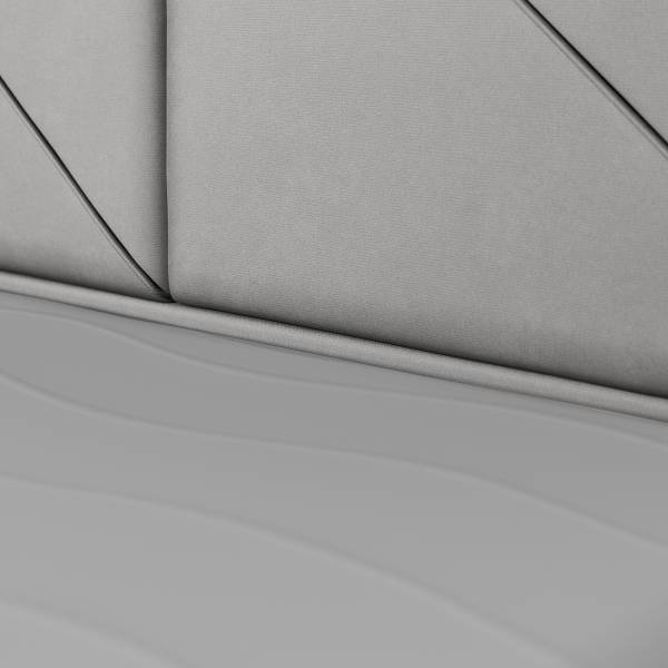 Letto boxspring Rodero Velluto Krysia: grigio chiaro - 140 x 200cm - H2