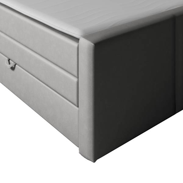 Letto boxspring Rodero Velluto Krysia: grigio chiaro - 140 x 200cm - H2
