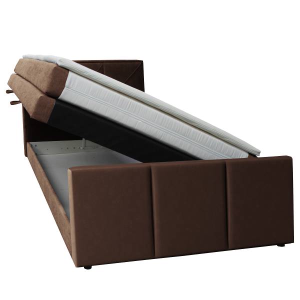 Boxspringbett Rodero Samt Krysia: Braun - 100 x 200cm - H2