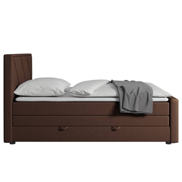 Boxspringbett Rodero Samt Krysia: Braun - 100 x 200cm - H2