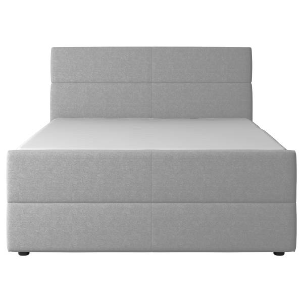 Letto boxspring Solier Tessuto Pria: grigio talpa - 140 x 200cm - H2