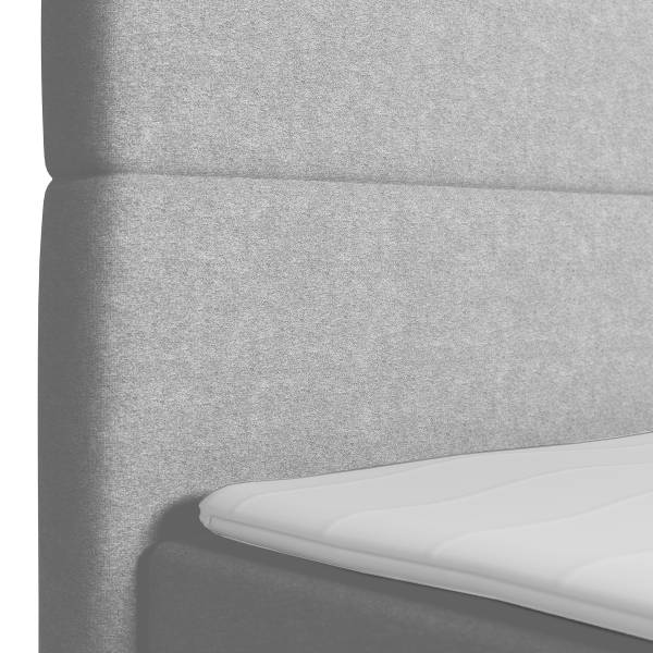 Letto boxspring Solier Tessuto Pria: grigio talpa - 140 x 200cm - H2