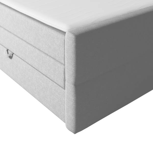 Letto boxspring Solier Tessuto Pria: grigio talpa - 140 x 200cm - H2