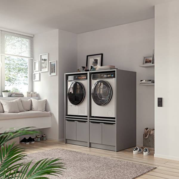 Mobile per lavatrice SOCAMA B Grigio opaco - Altezza: 150 cm