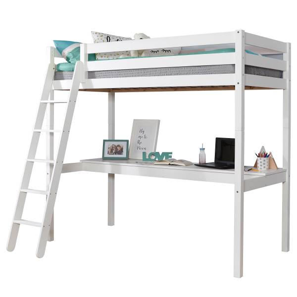 Houten hoogslaper Felix wit grenenhout