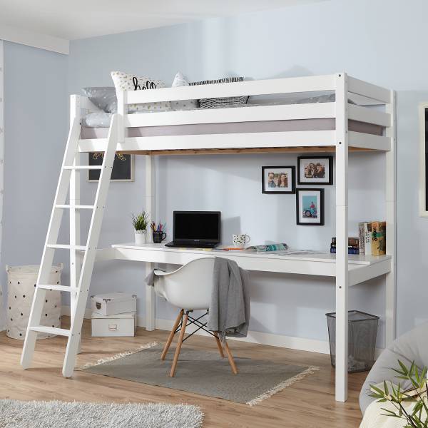 Houten hoogslaper Felix wit grenenhout