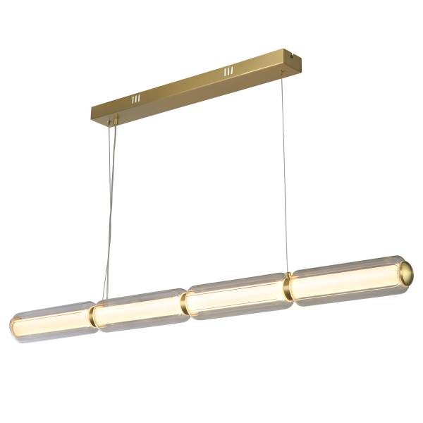 Lampada a sospensione a LED Mod Acciaio / Vetro trasparente - Ottone - 1 punti luce