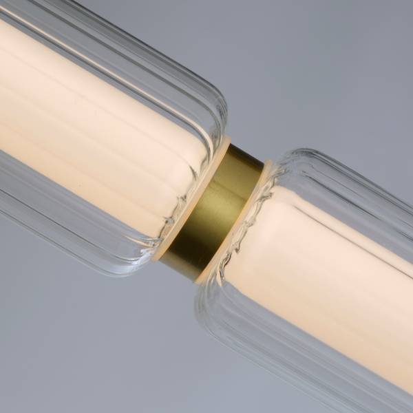 Lampada a sospensione a LED Mod Acciaio / Vetro trasparente - Ottone - 1 punti luce