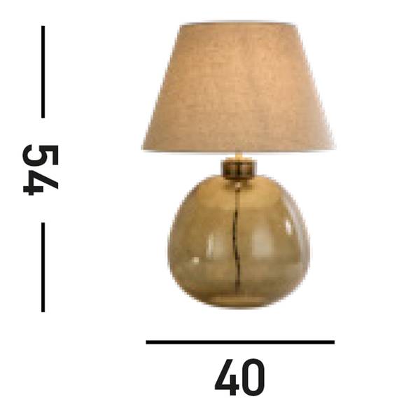 Lampada da tavolo Zenith Vetro colorato / Lino - Verde - 1 punto luce