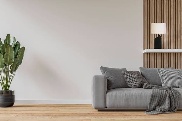 Lampada da tavolo Perth Pietra artificiale / Lino - nero - 1 punto luce