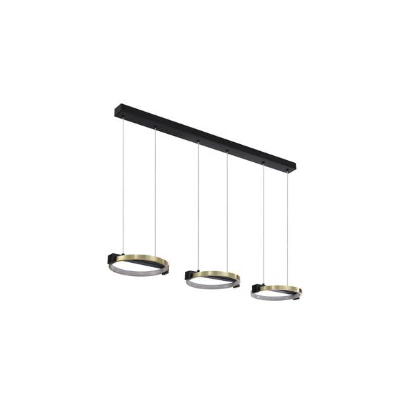 Suspension Aerial Acier - Doré / Noir - 3 ampoules