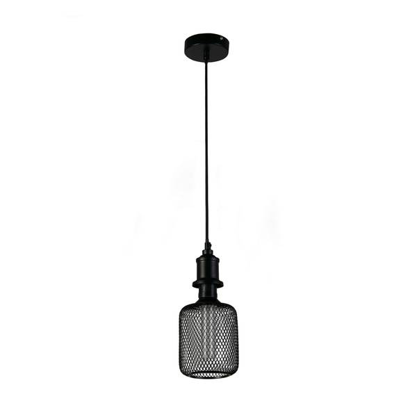 Ampoule LED Wire Mesh Drum Acier - Verre transparent / Noir