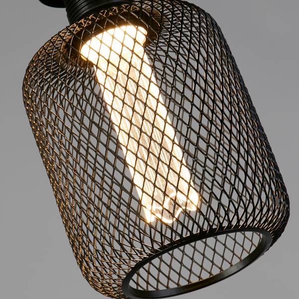 Ampoule LED Wire Mesh Drum Acier - Verre transparent / Noir