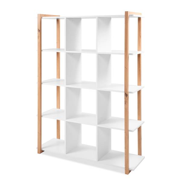 Open kast Denville wit/Artisan eikenhouten look