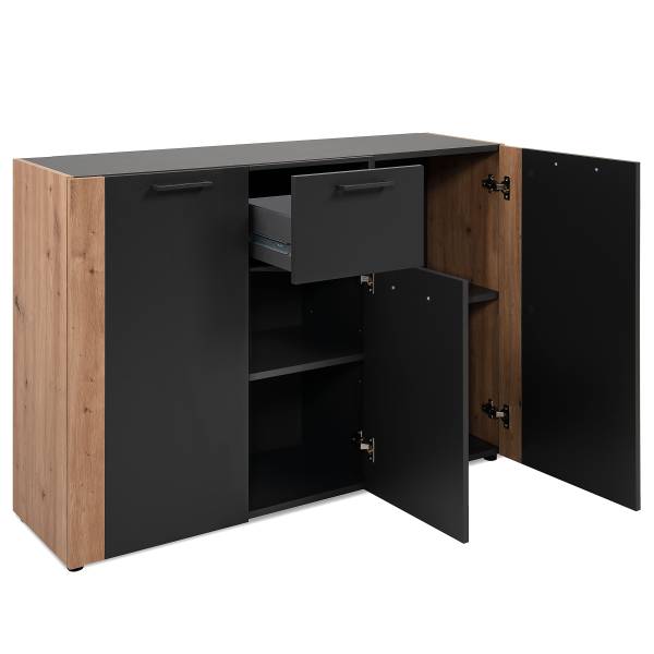 Madia Shosky Effetto rovere Artisan / Antracite - Larghezza: 126 cm