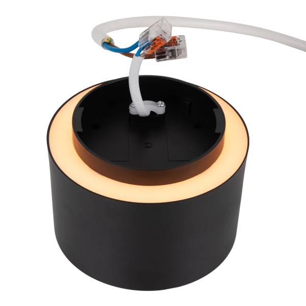 LED-Deckenleuchte Trimes ABS - 1-flammig - Schwarz - Durchmesser: 12 cm