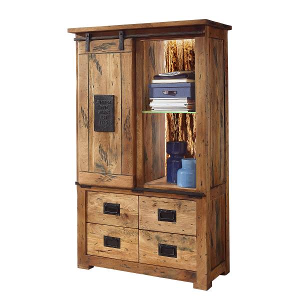 Credenza con illuminazione Hayes Legno di mango/ Nero