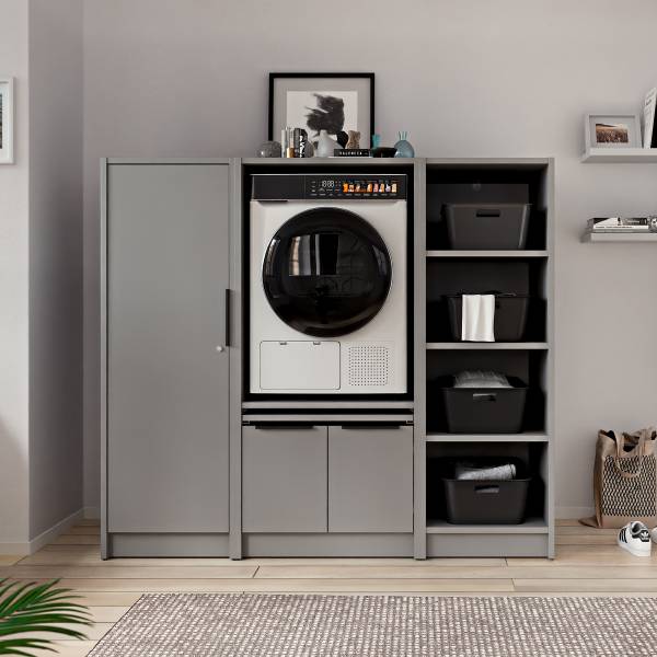 Mobile per lavatrice SOCAMA E Grigio opaco - Altezza: 150 cm