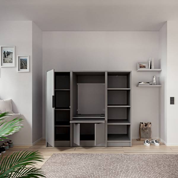 Mobile per lavatrice SOCAMA E Grigio opaco - Altezza: 150 cm