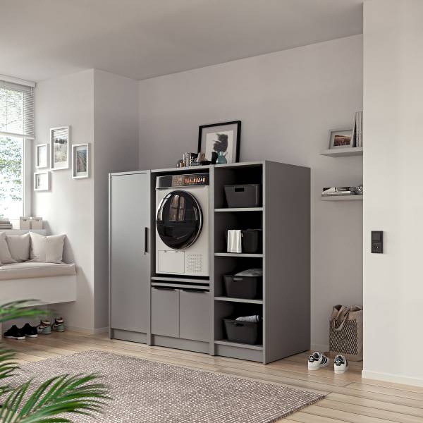 Mobile per lavatrice SOCAMA E Grigio opaco - Altezza: 150 cm