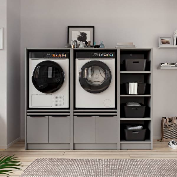 Set de buanderie SOCAMA F Gris mat - Hauteur : 150 cm