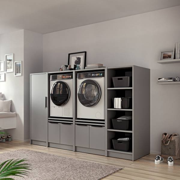 Hauswirtschaftsraum SOCAMA Set H Matt Grau - Höhe: 150 cm