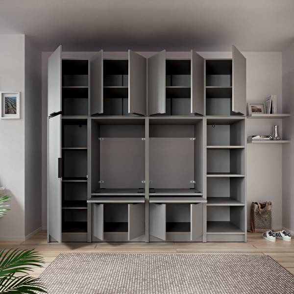 Hauswirtschaftsraum SOCAMA Set H Matt Grau - Höhe: 220 cm