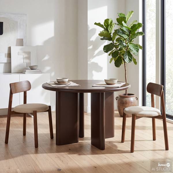 Set di 2 sedie da pranzo TARO Beige / Marrone