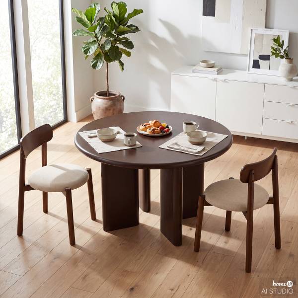 Set di 2 sedie da pranzo TARO Beige / Marrone