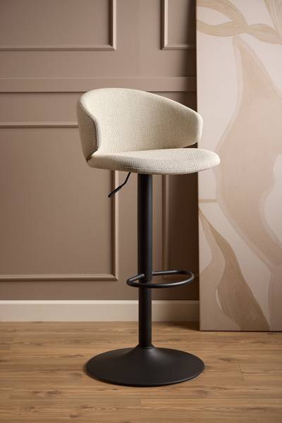 Barhocker Bacavi 2er-Set Beige - Flachgewebe - Stahl - 46 x 107 x 38 cm