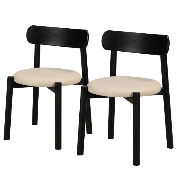 Esszimmerstuhl TARO 2er-Set Beige / Schwarz