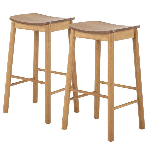 Barhocker Anggai 2er-Set Holz - Massivholz - 44 x 77 x 40 cm