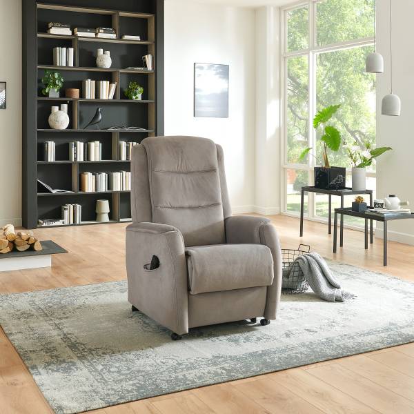 Fauteuil relax Hukla RV44 Marron - Gris - Microfibre - 72 x 109 x 82 cm