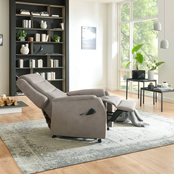 Fauteuil relax Hukla RV44 Marron - Gris - Microfibre - 72 x 109 x 82 cm