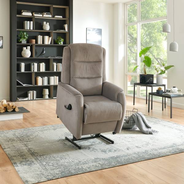 Fauteuil relax Hukla RV44 Marron - Gris - Microfibre - 72 x 109 x 82 cm