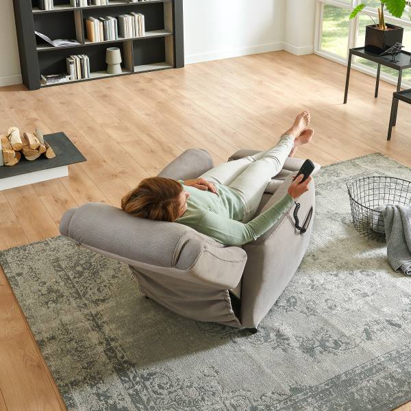Fauteuil relax Hukla RV44 Marron - Gris - Microfibre - 72 x 109 x 82 cm