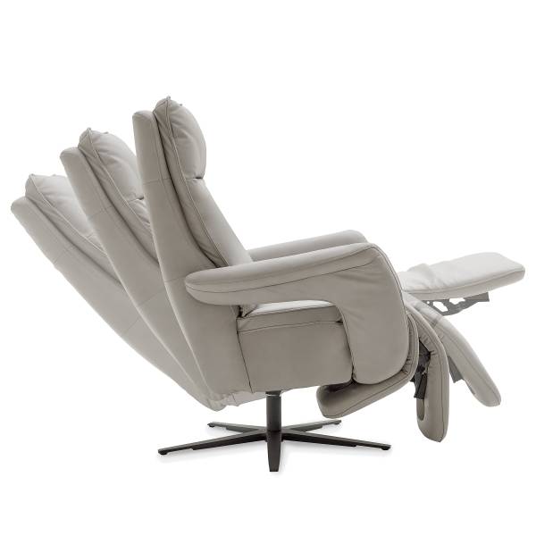 Relaxsessel Hukla MUR Grau - Pigmentiertes Leder - Stahl - 83 x 112 x 87 cm