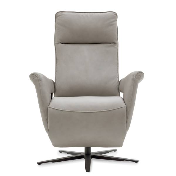 Relaxsessel Hukla MUR Grau - Pigmentiertes Leder - Stahl - 83 x 112 x 87 cm