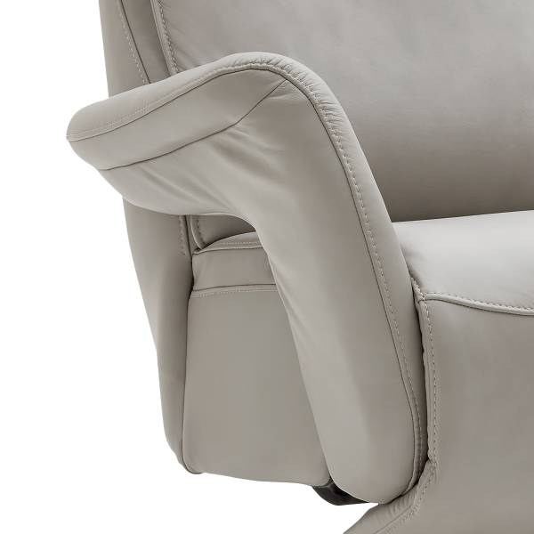 Relaxsessel Hukla MUR Grau - Pigmentiertes Leder - Stahl - 83 x 112 x 87 cm