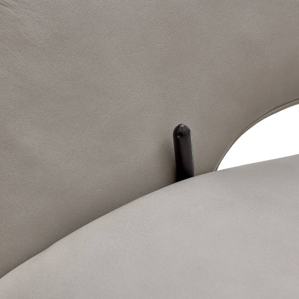 Relaxsessel Hukla MUR Grau - Pigmentiertes Leder - Stahl - 83 x 112 x 87 cm