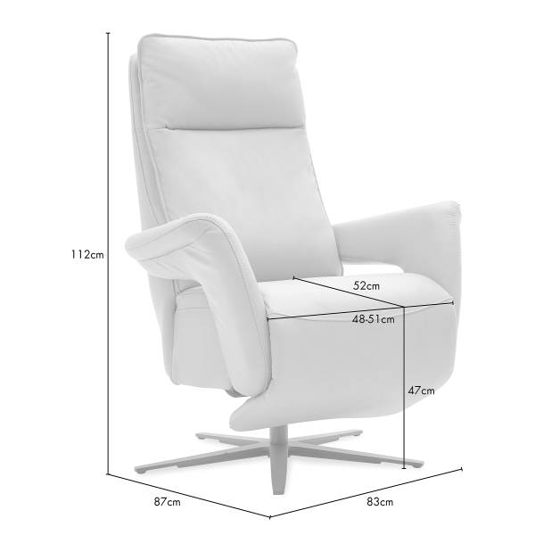 Relaxsessel Hukla MUR Grau - Pigmentiertes Leder - Stahl - 83 x 112 x 87 cm